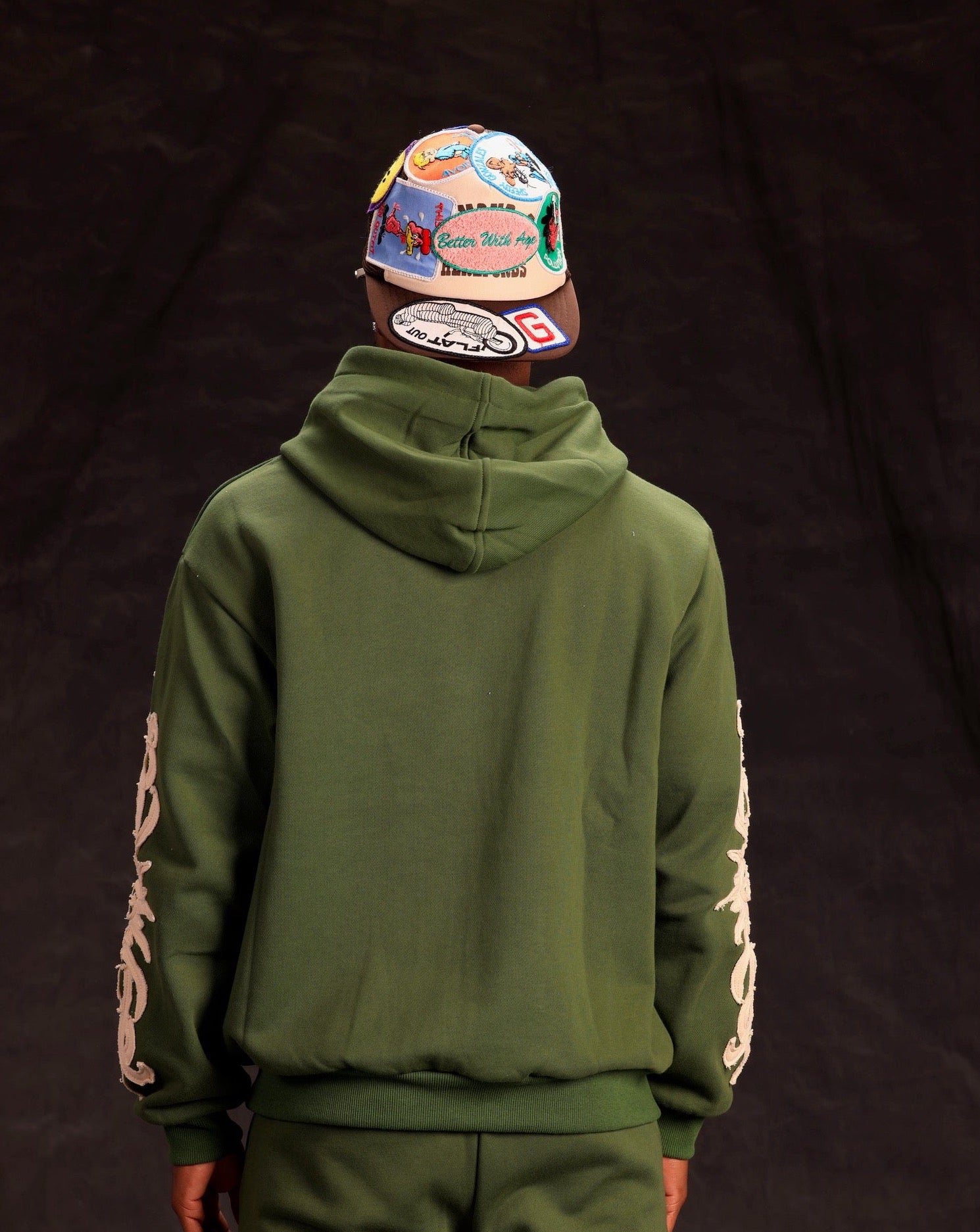 "SUN FLAME" HOODIE - FOREST GREEN